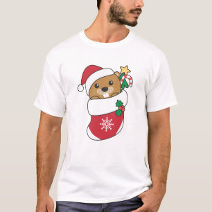 Biber Weihnachtsschnee Wintertiere Biber T-Shirt