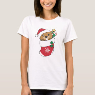 Biber Weihnachtsschnee Wintertiere Biber T-Shirt