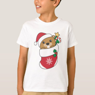 Biber Weihnachtsschnee Wintertiere Biber T-Shirt