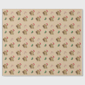 Biber Weihnachtstiere Beaver Wrapping Paper Geschenkpapier (Flach)