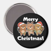 Biber Weihnachtstiere Biber frohe Weihnachten m Magnet (Vorderseite/Rückseite)