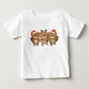 Biber Weihnachtstiere Niedliche Biber Baby T-shirt