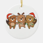 Biber Weihnachtstiere Niedliche Biber Cer Keramik Ornament (Vorne)