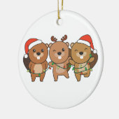 Biber Weihnachtstiere Niedliche Biber Cer Keramik Ornament (Links)