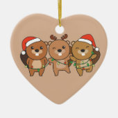 Biber Weihnachtstiere Niedliche Biber Cer Keramik Ornament (Vorne)