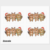 Biber Weihnachtstiere Niedliche Biber Squ Rechteckiger Aufkleber (Blatt)