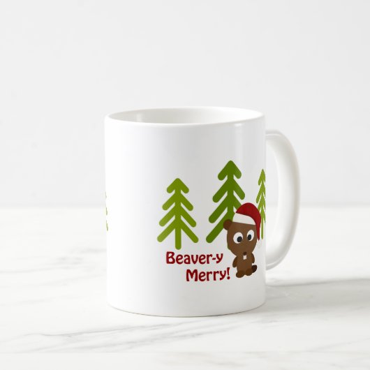 Biber-y Merry! Weihnachtsbär Kaffeetasse (VorderseiteRechts)