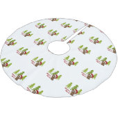 Biber-y Merry! Weihnachtsbär Polyester Weihnachtsbaumdecke (Schrägansicht)