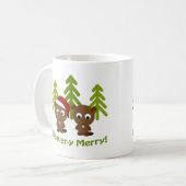 Biber-y Merry! Weihnachtsbäume Kaffeetasse (Vorderseite Links)