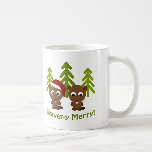 Biber-y Merry! Weihnachtsbäume Kaffeetasse (Rechts)
