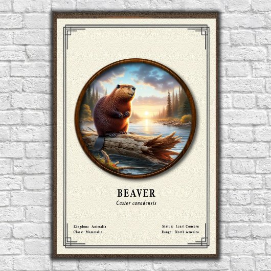 Biber Zoologie Serie Poster