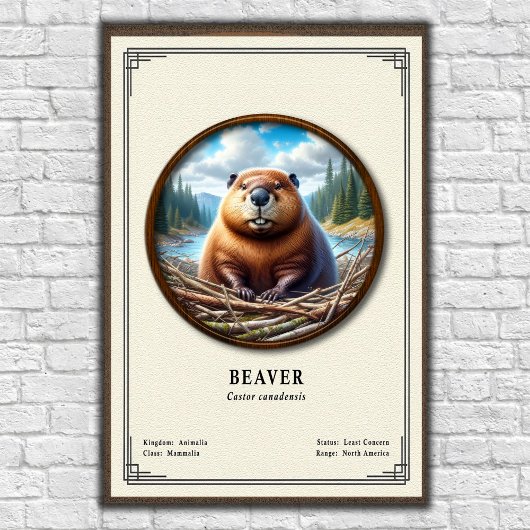 Biber Zoologie Serie Poster