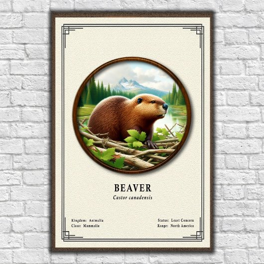 Biber Zoologie Serie Poster