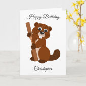 Biberdesign Personalisiert Geburtstag Karte (Gelbe Blume)