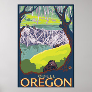 Biberfamilie - Odell, Oregon Poster
