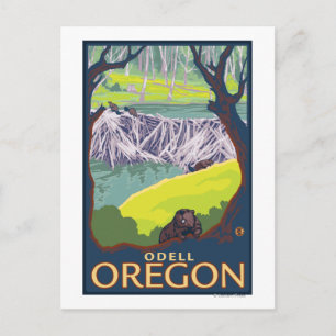 Biberfamilie - Odell, Oregon Postkarte