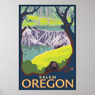 Biberfamilie - Salem, Oregon Poster