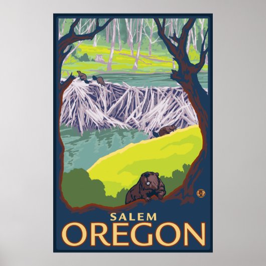 Biberfamilie - Salem, Oregon Poster (Vorne)