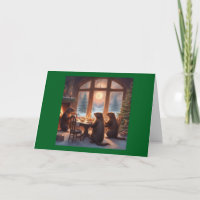 Biberfamilie Weihnachtsmorgen beim Frühstück