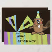 Bibergeburtstag laden ein einladung (Vorne/Hinten)