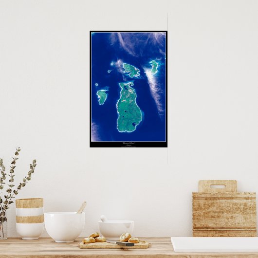 Biberinsel, Satellitenposter von Michigan Poster (Küche)