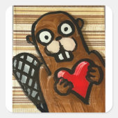 Biberkleber Quadratischer Aufkleber (Vorderseite)