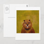 Biberkunst Original-Malerei leicht abgedroschener Postkarte (Vorne/Hinten)