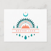 Bibersee Boho Regenbogenmond Postkarte (Vorderseite)