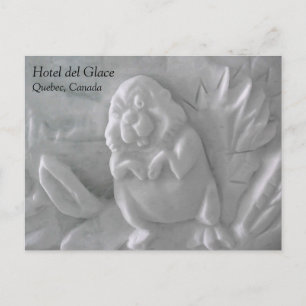 Biberskulptur, Hotel de Glace, Quebec Postkarte