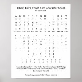 Bibest Extra Swash Schriftart Character Sheet für Poster