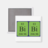 Bibi-periodischer Name-Magnet Magnet (Vorderseite/Rückseite)