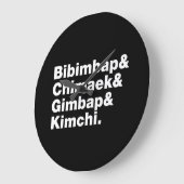 Bibimbap & Chimaek & Gimbap & Kimchi. Korean Foods Große Wanduhr (Winkel)