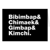 Bibimbap & Chimaek & Gimbap & Kimchi. Koreanische  (Vorderseite (Horizontal))