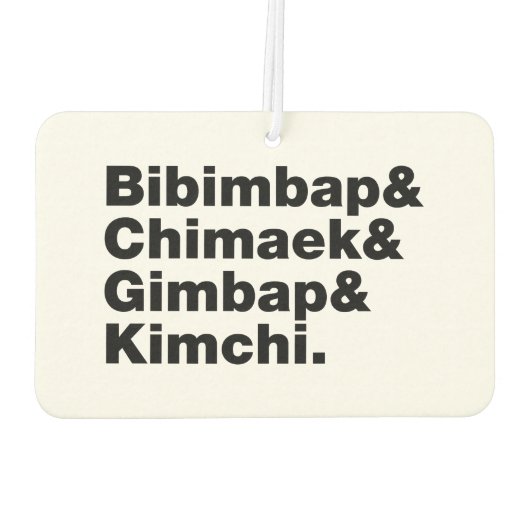 Bibimbap & Chimaek & Gimbap & Kimchi. Koreanische Autolufterfrischer (Rückseite)