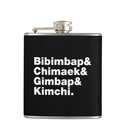 Bibimbap & Chimaek & Gimbap & Kimchi. Koreanische  Flachmann (Vorderseite)