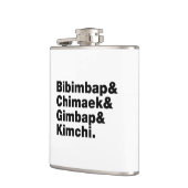 Bibimbap & Chimaek & Gimbap & Kimchi. Koreanische  Flachmann (Links)