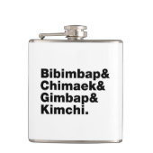 Bibimbap & Chimaek & Gimbap & Kimchi. Koreanische  Flachmann (Vorderseite)
