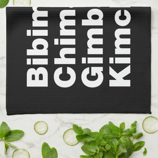 Bibimbap & Chimaek & Gimbap & Kimchi. Koreanische  Geschirrtuch (Gefaltet)