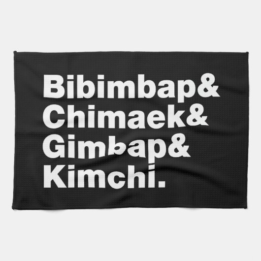 Bibimbap & Chimaek & Gimbap & Kimchi. Koreanische  Geschirrtuch (Horizontal)