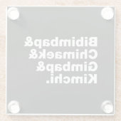 Bibimbap & Chimaek & Gimbap & Kimchi. Koreanische Glasuntersetzer (Rückseite)