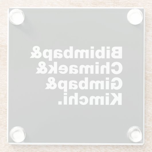 Bibimbap & Chimaek & Gimbap & Kimchi. Koreanische  Glasuntersetzer (Rückseite)