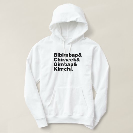 Bibimbap & Chimaek & Gimbap & Kimchi. Koreanische  Hoodie (Design vorne)