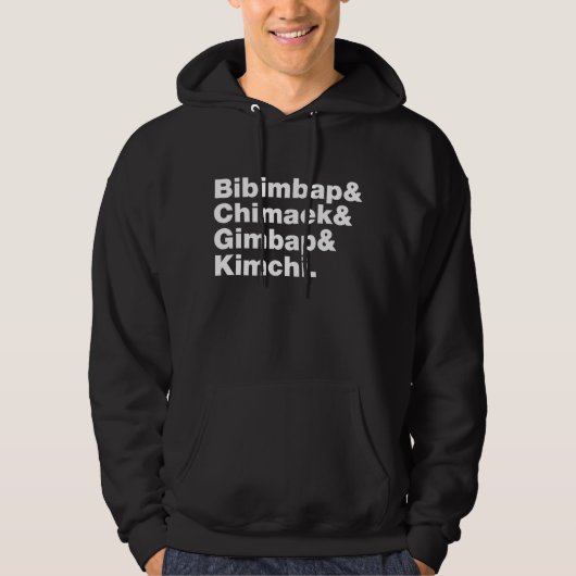 Bibimbap & Chimaek & Gimbap & Kimchi. Koreanische Hoodie (Vorderseite)