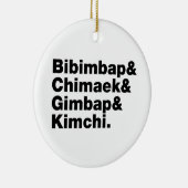 Bibimbap & Chimaek & Gimbap & Kimchi. Koreanische Keramik Ornament (Rechts)