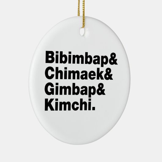 Bibimbap & Chimaek & Gimbap & Kimchi. Koreanische  Keramik Ornament (Rechts)