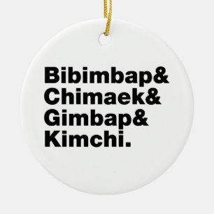 Bibimbap & Chimaek & Gimbap & Kimchi. Koreanische Keramik Ornament