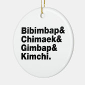 Bibimbap & Chimaek & Gimbap & Kimchi. Koreanische Keramik Ornament (Links)