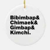 Bibimbap & Chimaek & Gimbap & Kimchi. Koreanische Keramik Ornament (Hinten)