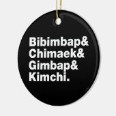 Bibimbap & Chimaek & Gimbap & Kimchi. Koreanische Keramik Ornament (Links)