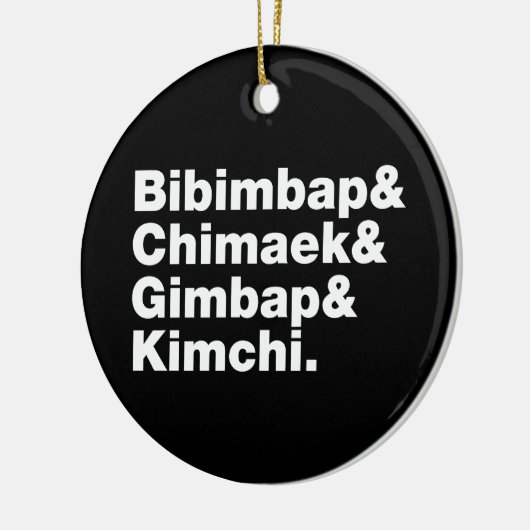 Bibimbap & Chimaek & Gimbap & Kimchi. Koreanische Keramik Ornament (Links)